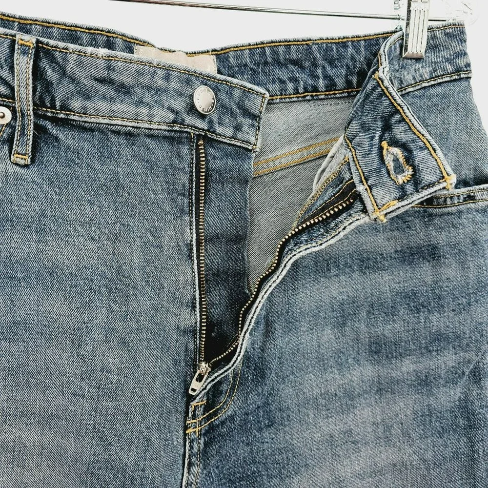 Everlane The Curvy Cheeky Jeans 31 Regular Blue Denim Organic Cotton High Rise